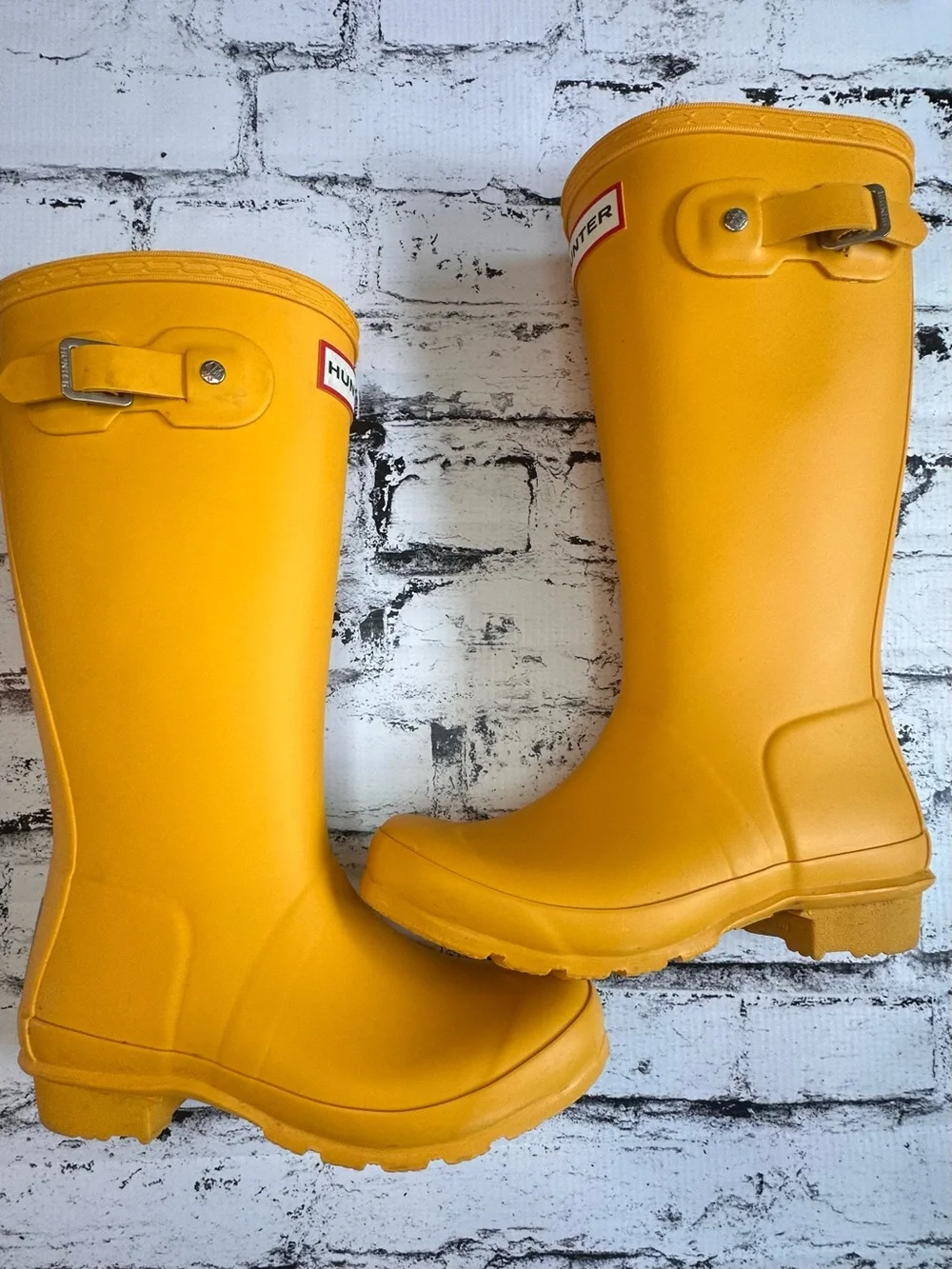 Hunter Original Kids Yellow Waterproof Rain Boots US 1B/2G EU 32